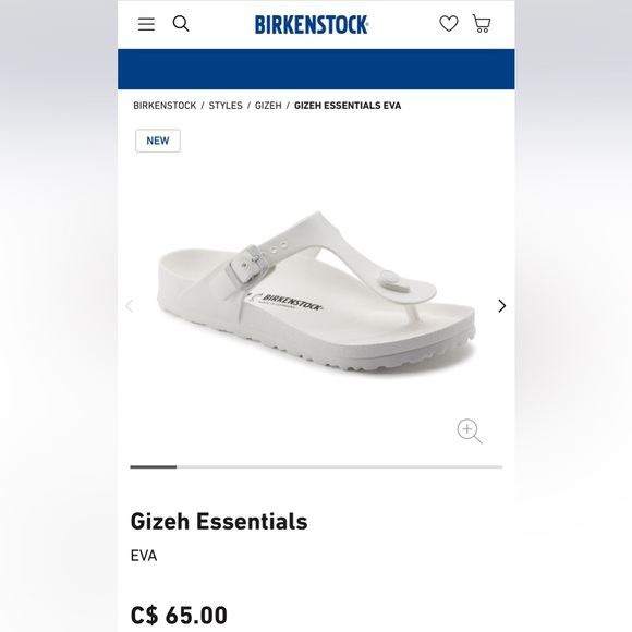 Birkenstock Gizeh - White - Size 40 - EVA - Picture 2 of 5